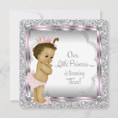 Roze en Prinses 3e Verjaardagsfeestje Kaart (Voorkant)