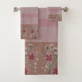 Roze en pruim bad handdoek