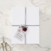 Roze en pruimelbotanische bruiloft cadeaulabel (Met Touw)