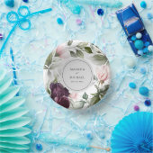 Roze en pruimelbotanische bruiloft papieren kommen (Feest)