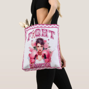 Roze en Prullige Bloemige Borstkanker Tote Bag