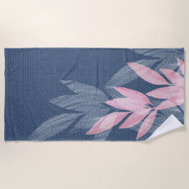 Roze en Punk Abstract Navy Roze Waterverf Strandlaken