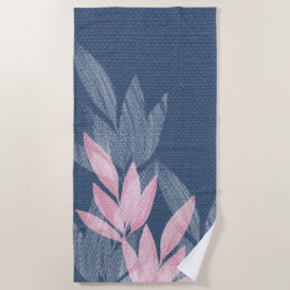 Roze en Punk Abstract Navy Roze Waterverf Strandlaken
