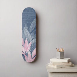 Roze en Punk Abstracte Plant Waterverf Persoonlijk Skateboard