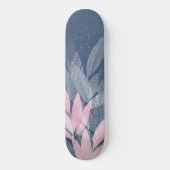 Roze en Punk Abstracte Plant Waterverf Persoonlijk Skateboard (Voorkant)