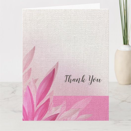 Roze en Punk Waterverf Bedankkaart (Voorkant)