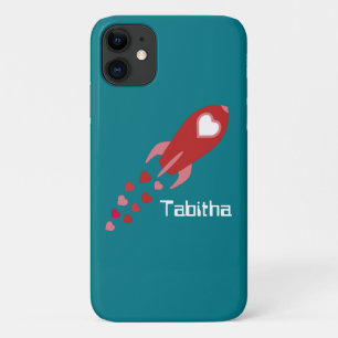 Roze en Red Love Space Ship Case-Mate iPhone Case