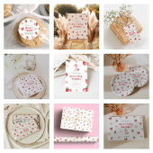 Roze en Rode Aardbei Daisy Berry Eerste Verjaardag Kaart