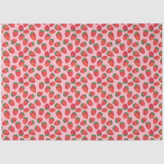 Roze en rode aardbei tissuepapier (Voorkant)