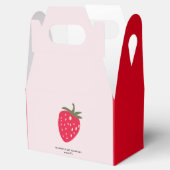 Roze en rode aardbeien Baby shower Bedankdoosjes (Geopend)