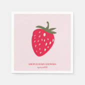 Roze en rode aardbeien Baby shower servet (Voorkant)