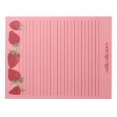 Roze en rode aardbeien bekleed briefpapier notitieblok (Voorkant)