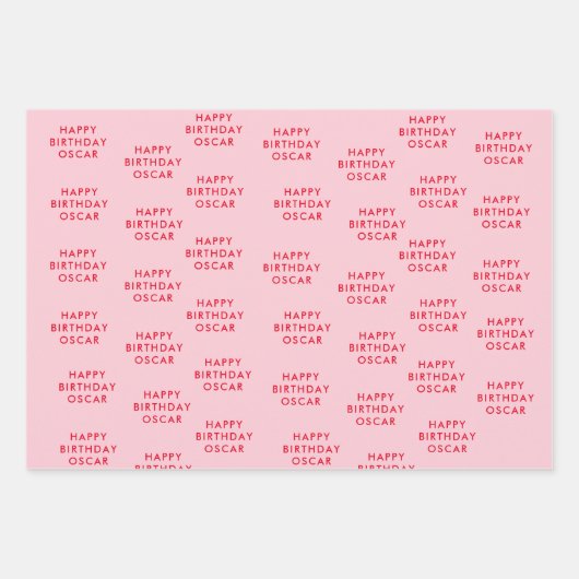 Roze en rode aardbeien verjaardag inpakpapier vel (Voorkant 3)