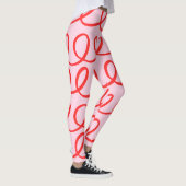 Roze en rode Abstracte Leggings (Rechts)