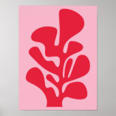 Roze en rode Abstracte Matisse Koraalkust Poster (Voorkant)