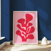 Roze en rode Abstracte Matisse Koraalkust Poster