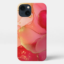 Roze en rode alcohol Art Girly Gold iPhone 13 Hoesje