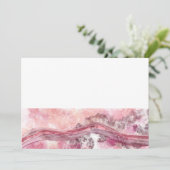 Roze en rode alcoholinkt feestdagenkaart (Staand voorkant)