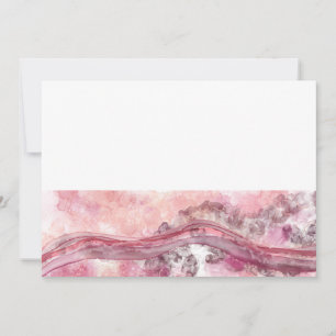 Roze en rode alcoholinkt feestdagenkaart