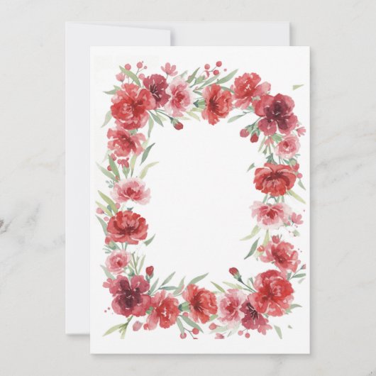 Roze en Rode Anjer Frame Kaart (Voorkant)