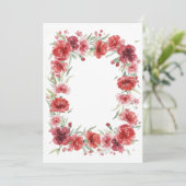 Roze en Rode Anjer Frame Kaart (Staand voorkant)