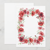 Roze en Rode Anjer Frame Kaart (Voorkant / Achterkant)