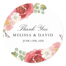  Roze en Rode Aquarel Bloem Dank U