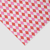 Roze en rode Argyle Kerstmis Tissuepapier (Detail)