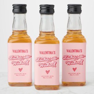 Roze en Rode Bachelorette Party Favor Likeurfles Etiket