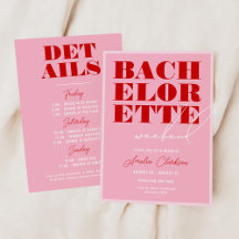 Roze en Rode Bachelorette-weekend