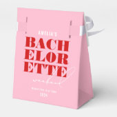 Roze en Rode Bachelorette Weekend katerkit Bedankdoosjes (Achterkant)
