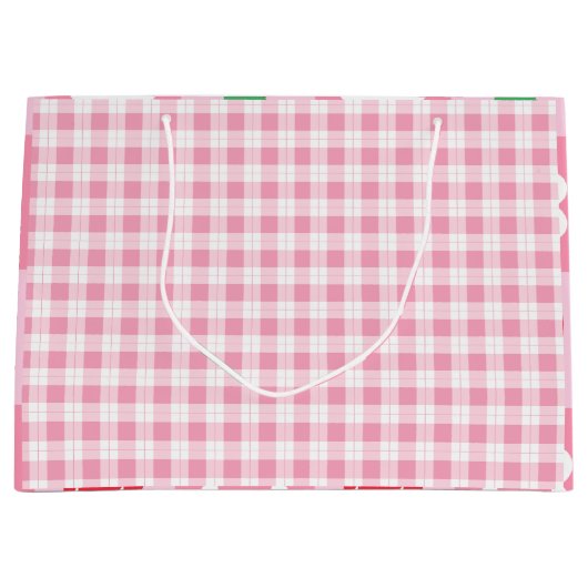 Roze en rode bessen eerste verjaardag groot cadeauzakje (Voorkant)