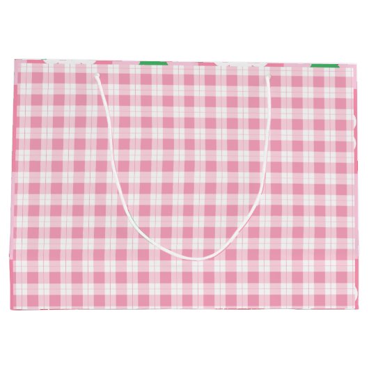 Roze en rode bessen eerste verjaardag groot cadeauzakje (Achterkant)