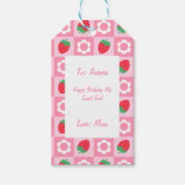 Roze en rode bessen eerste verjaardagscadeau Label Cadeaulabel