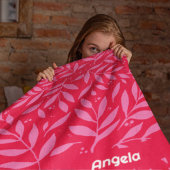 Roze en rode bladeren fleece deken