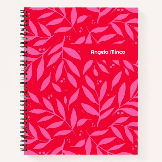Roze en rode bladeren notitieboek (Voorkant)