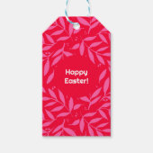 Roze en rode bladeren Pasen Cadeaulabel (Voorkant)