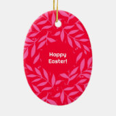 Roze en rode bladeren Pasen Keramisch Ornament (Achterkant)
