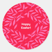 Roze en rode bladeren Pasen Sticker (Voorkant)