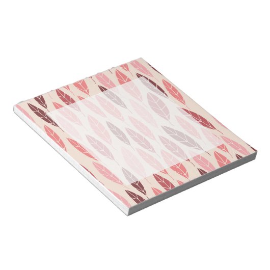 Roze en rode bladeren patroon notitieblok (Schuin)