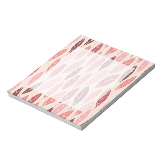 Roze en rode bladeren patroon notitieblok (Linkerzijde)