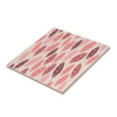 Roze en rode bladeren patroon tegeltje (Zijkant)