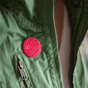 Roze en rode bladeren ronde button 3,2 cm