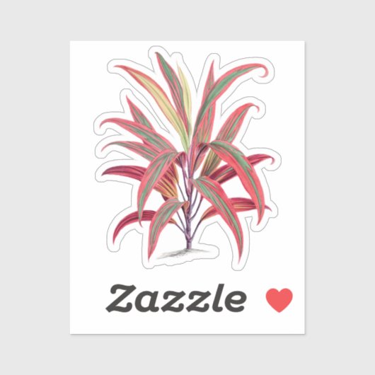 Roze en rode bloem sticker (Vel)