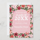 Roze en rode bloemen Afstuderen Kaart (Voorkant)
