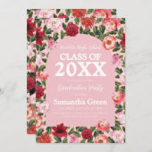 Roze en rode bloemen Afstuderen Kaart (Voorkant / Achterkant)