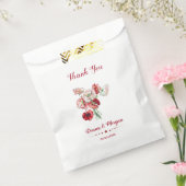Roze en rode bloemen bedankzakje (Gezegeld)
