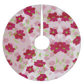 Roze en rode bloemen - Bloemboomrok Kerstboom Rok (Voorkant)