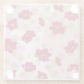 Roze en rode bloemen - Bloemen Glazen Onderzetter (Achterkant)