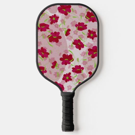 Roze en rode bloemen - Bloemen Pickleball Paddle (Voorkant)
